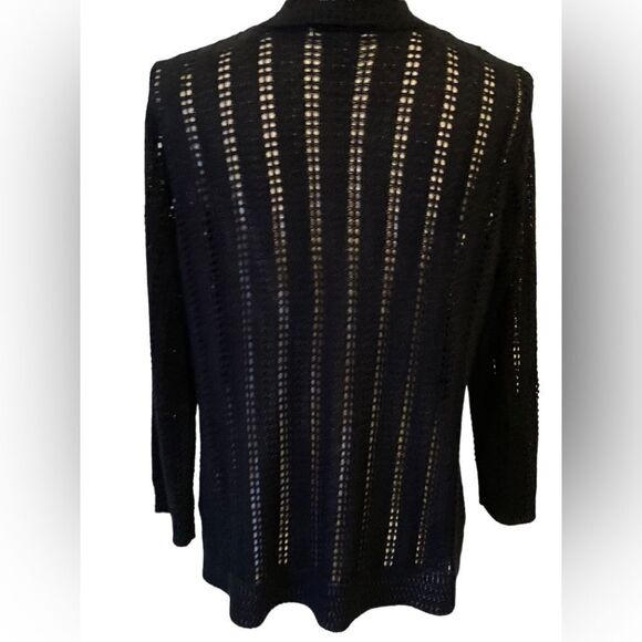 Dana Buchman Black Cardigan Sweater Medium - Picture 3 of 6